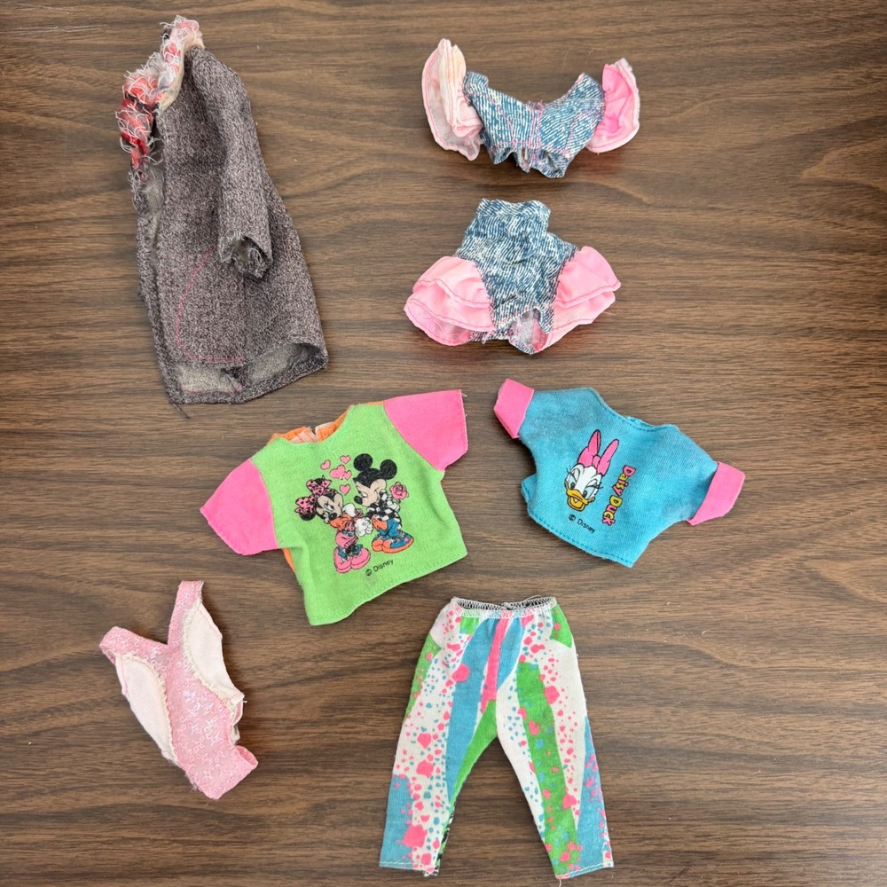 Vintage Barbie Doll Clothes Lot Disney Mickey Minnie Daisy Duck 80s 90s Outfits